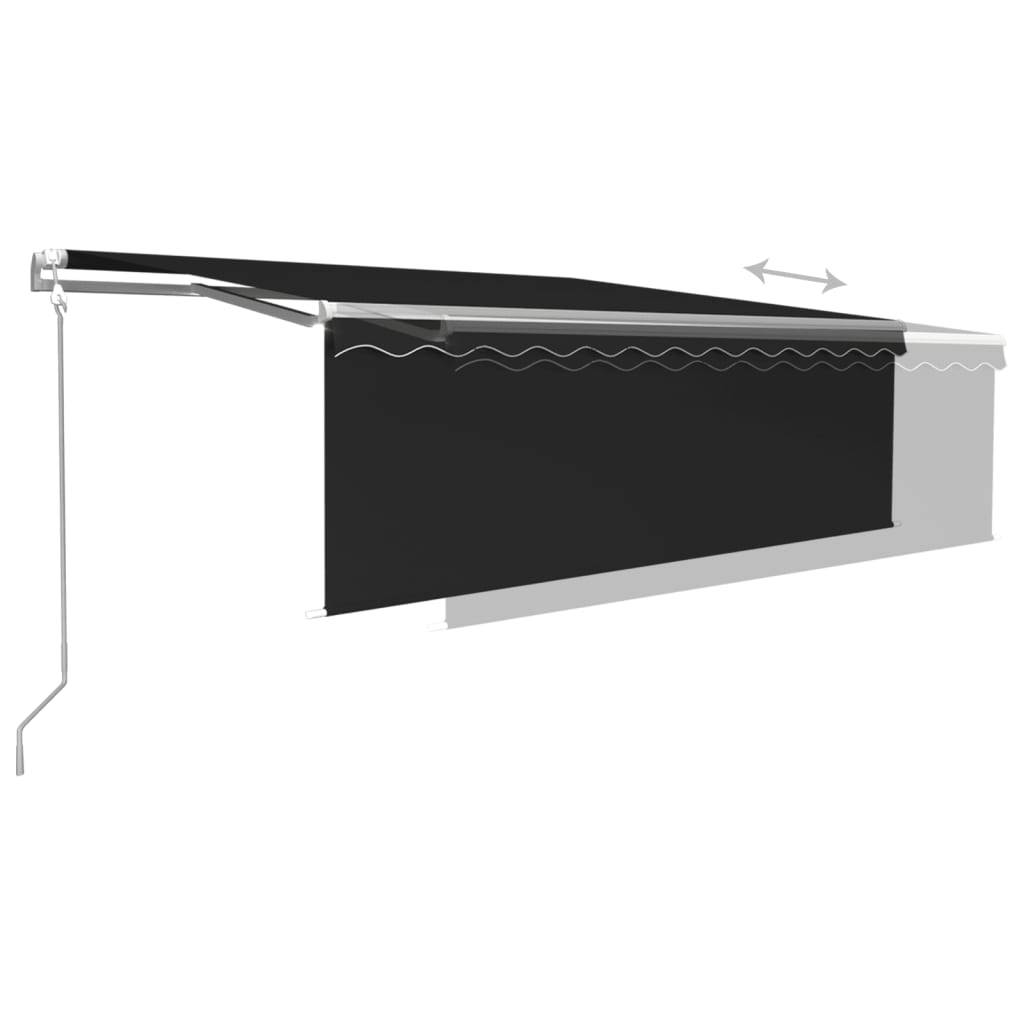 vidaXL Markise Automatisch mit Rollo LED Windsensor 4,5x3m Anthrazit