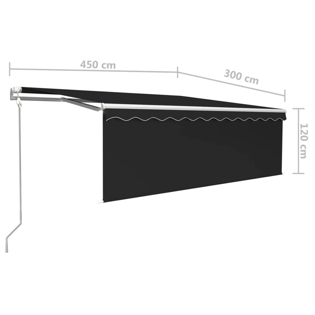 vidaXL Markise Automatisch Einziehbar mit Volant 4,5x3 m Anthrazit
