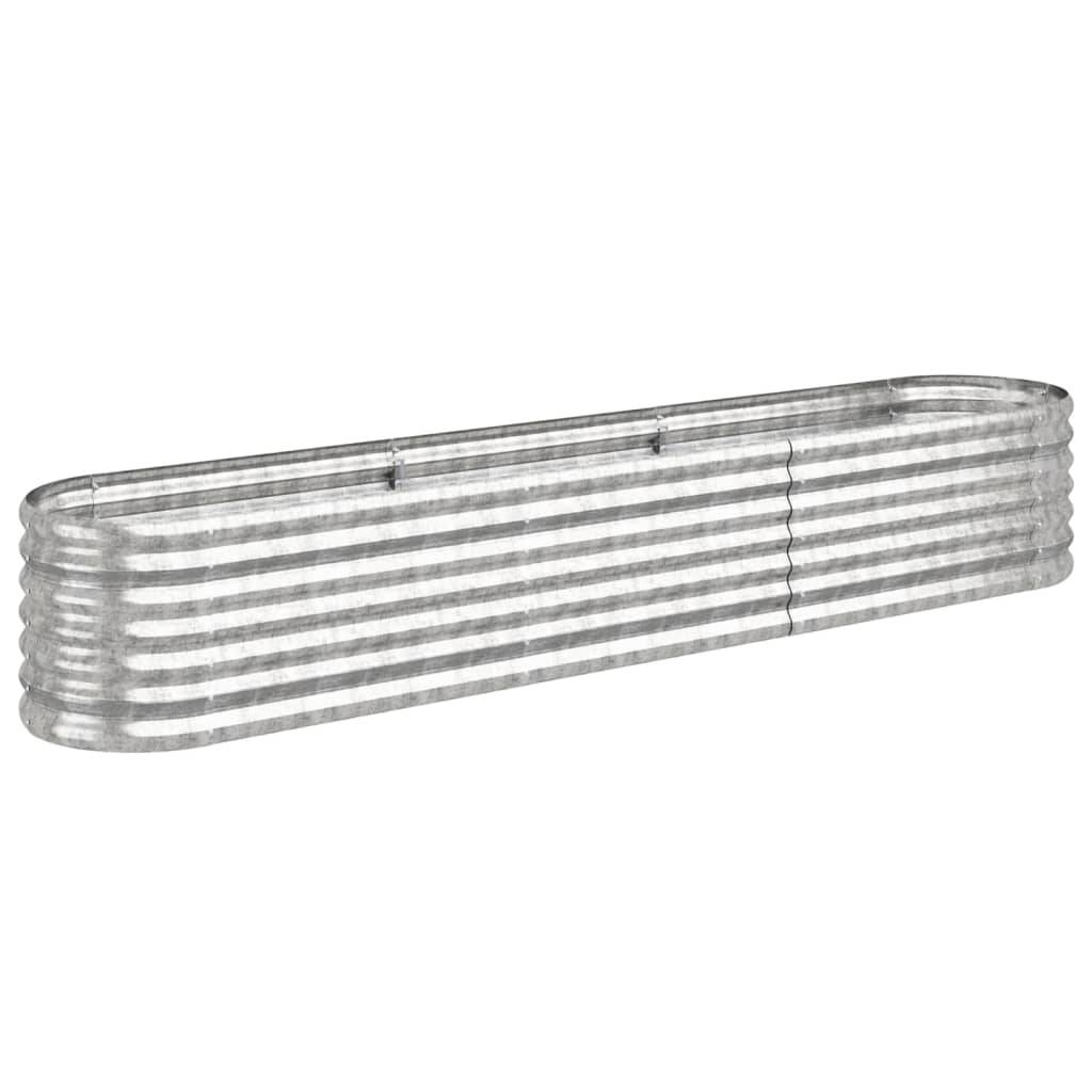 vidaXL Hochbeet Pulverbeschichteter Stahl 224x40x36 cm Silbern