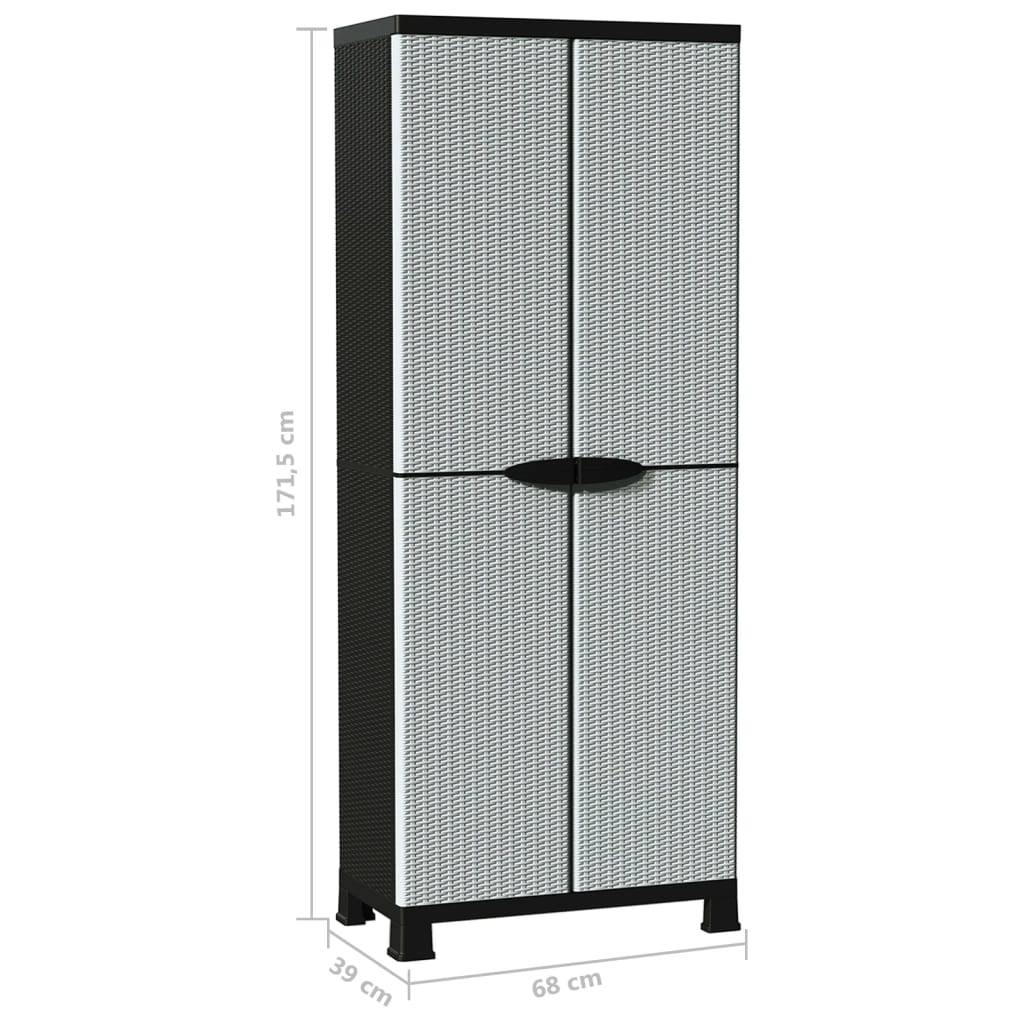vidaXL Kunststoffschrank 68x39x171,5 cm Rattan-Design