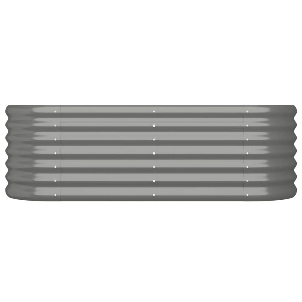 vidaXL Hochbeet Pulverbeschichteter Stahl 114x40x36 cm Grau