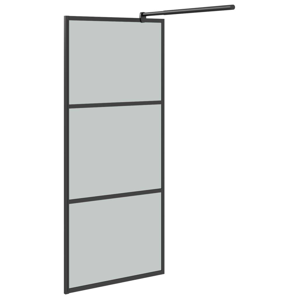 vidaXL Duschwand für Walk-In Dusche 90x195 cm Dunkel ESG Glas Schwarz
