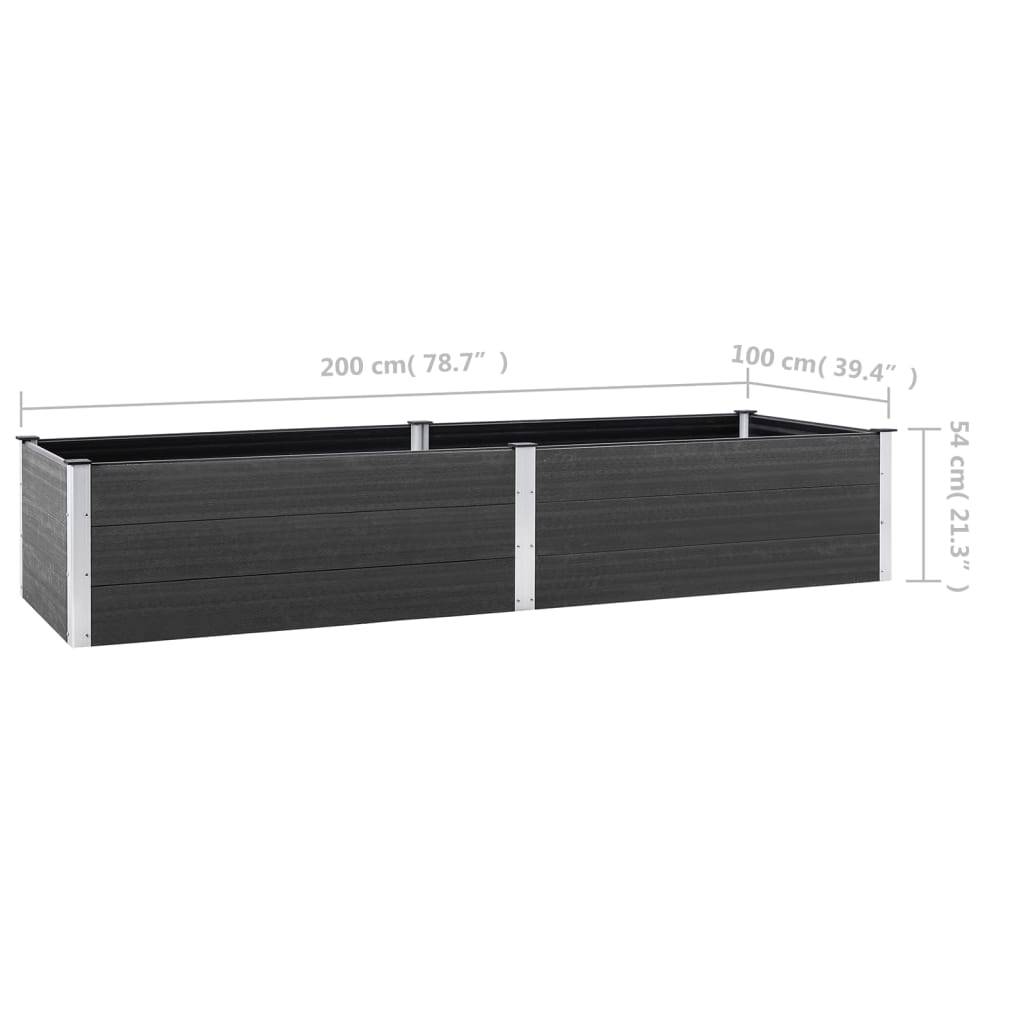 vidaXL Garten-Hochbeet 200x100x54 cm WPC Grau