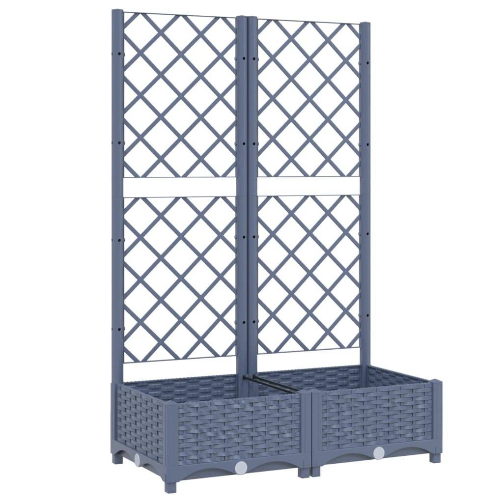 vidaXL Pflanzkübel mit Spalier Blaugrau 80x40x121,5 cm PP