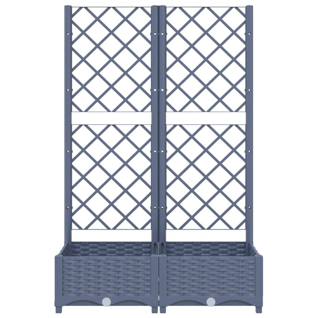 vidaXL Pflanzkübel mit Spalier Blaugrau 80x40x121,5 cm PP