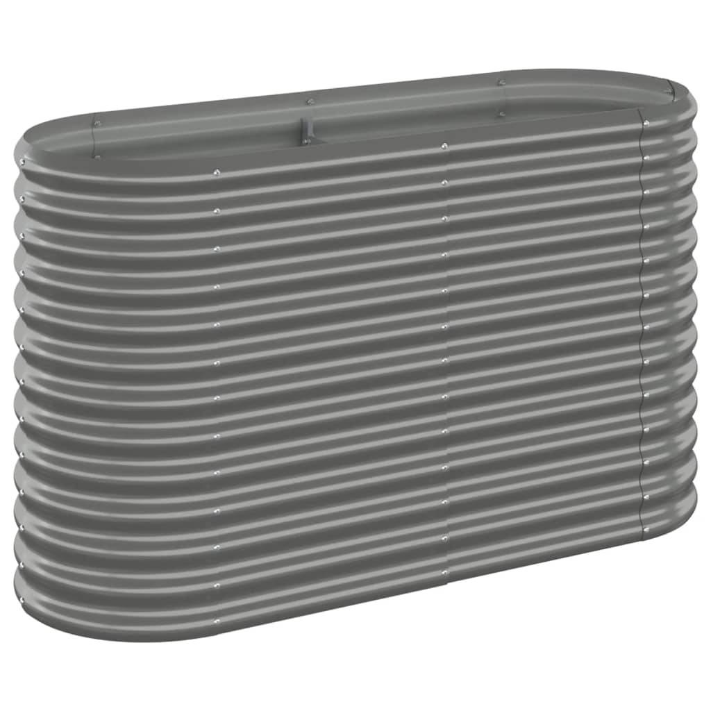 vidaXL Hochbeet Pulverbeschichteter Stahl 114x40x68 cm Grau
