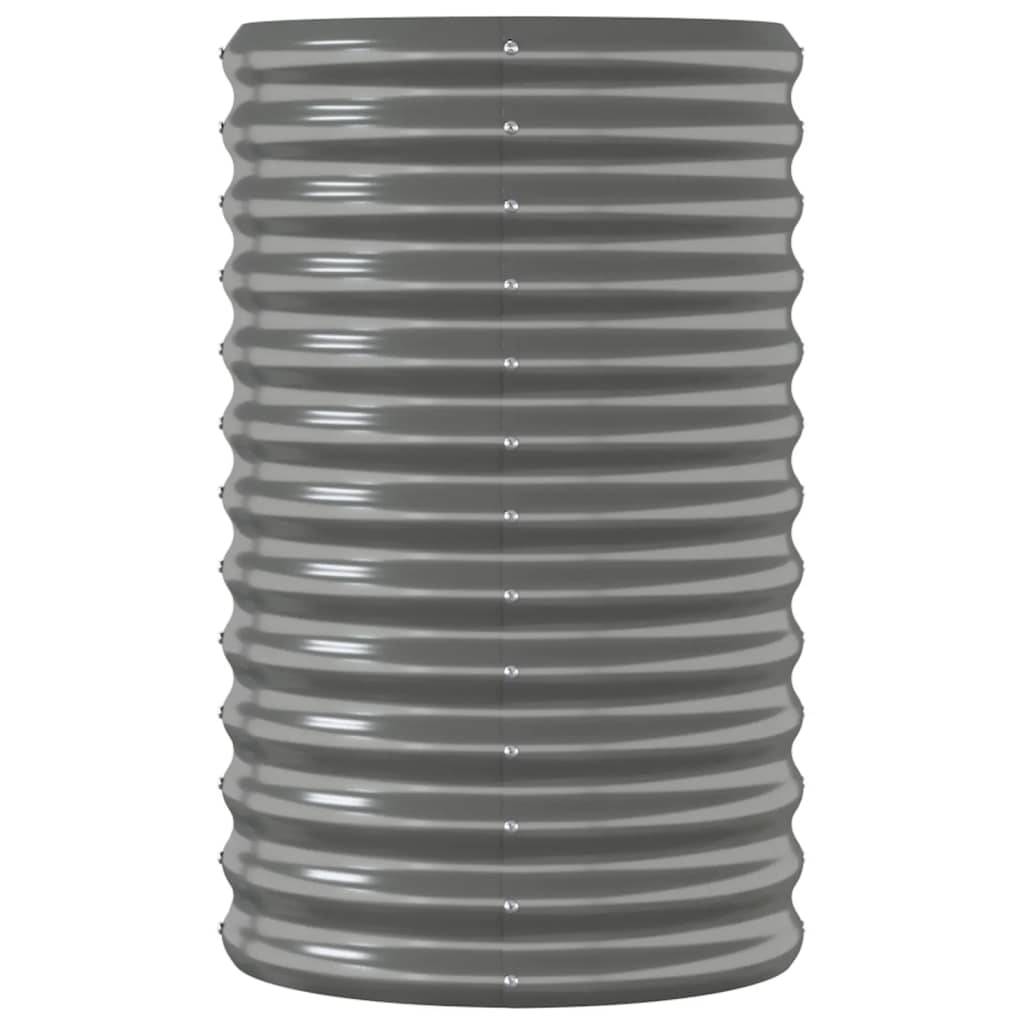 vidaXL Hochbeet Pulverbeschichteter Stahl 114x40x68 cm Grau
