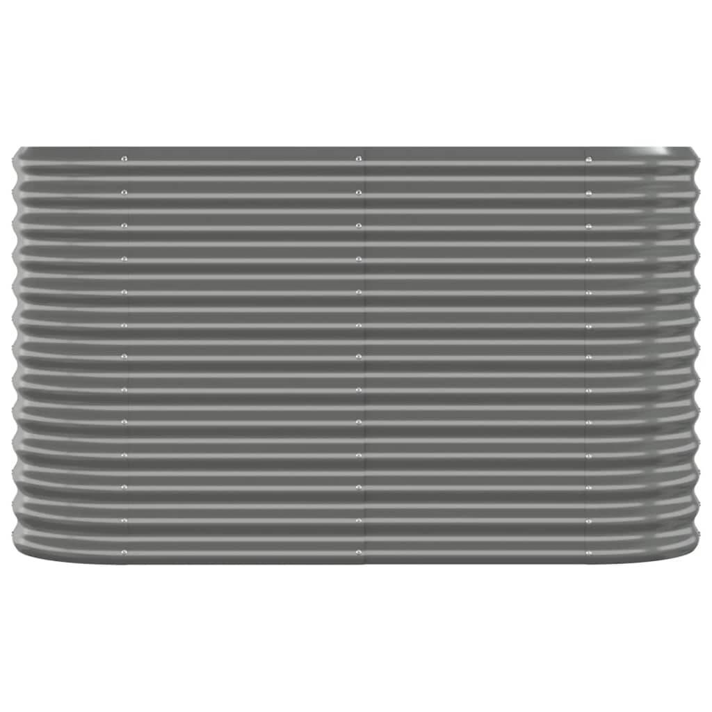 vidaXL Hochbeet Pulverbeschichteter Stahl 114x40x68 cm Grau