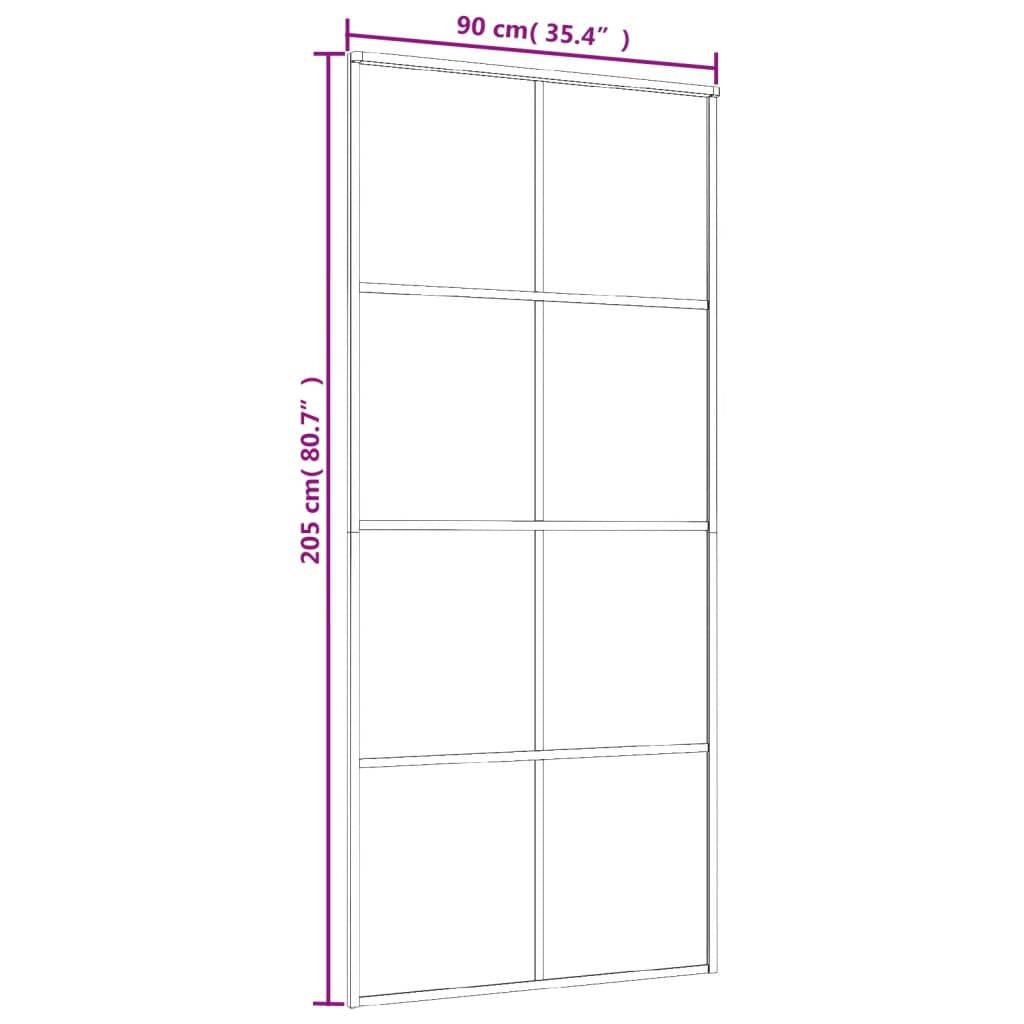 vidaXL Schiebetür Schwarz 90x205 cm ESG-Glas und Aluminium