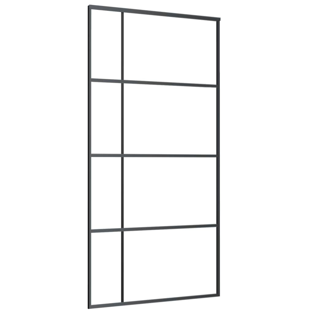 vidaXL Schiebetür ESG Glas und Aluminium 102,5x205 cm Weiß
