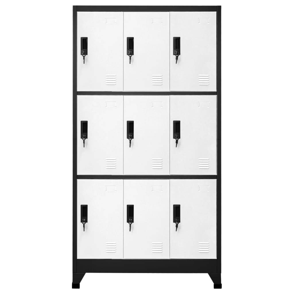 vidaXL Schließfachschrank Anthrazit und Weiß 90x45x180 cm Stahl