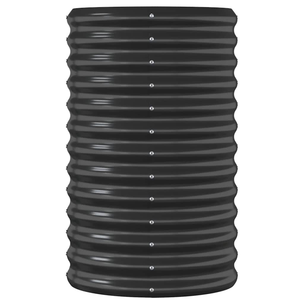 vidaXL Hochbeet Pulverbeschichteter Stahl 114x40x68 cm Anthrazit