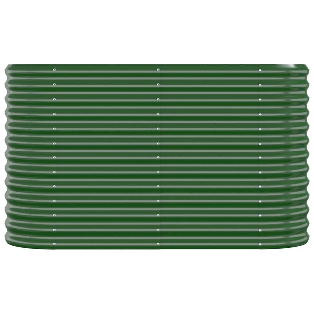 vidaXL Hochbeet Pulverbeschichteter Stahl 114x40x68 cm Grün