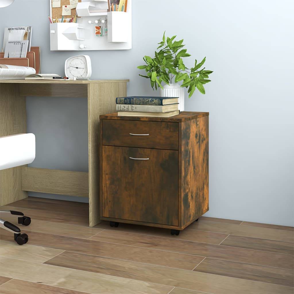 vidaXL Rollschrank Räuchereiche 45x38x54 cm Holzwerkstoff
