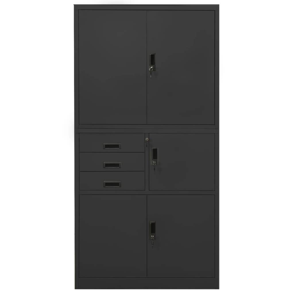 vidaXL Büroschrank Anthrazit 90x40x180 cm Stahl