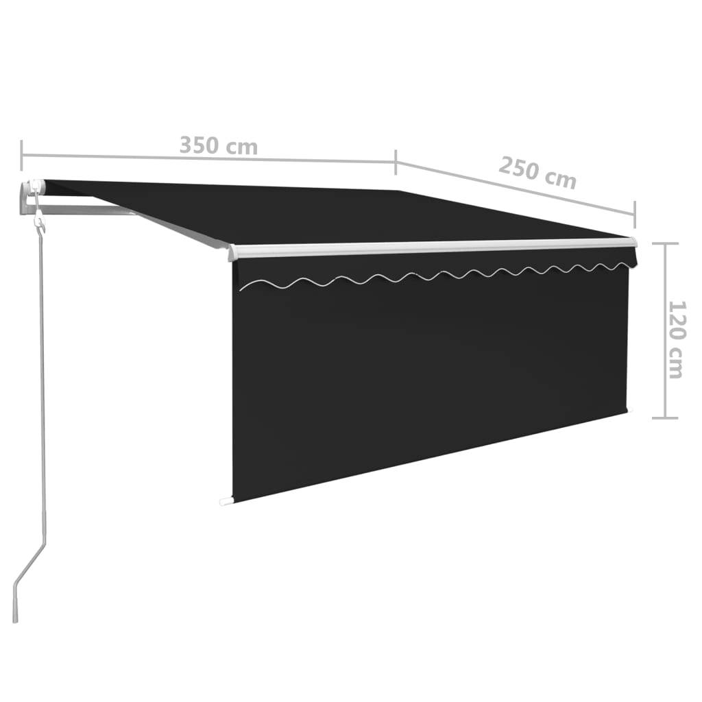 vidaXL Markise Automatisch mit Rollo LED Windsensor 3,5x2,5m Anthrazit