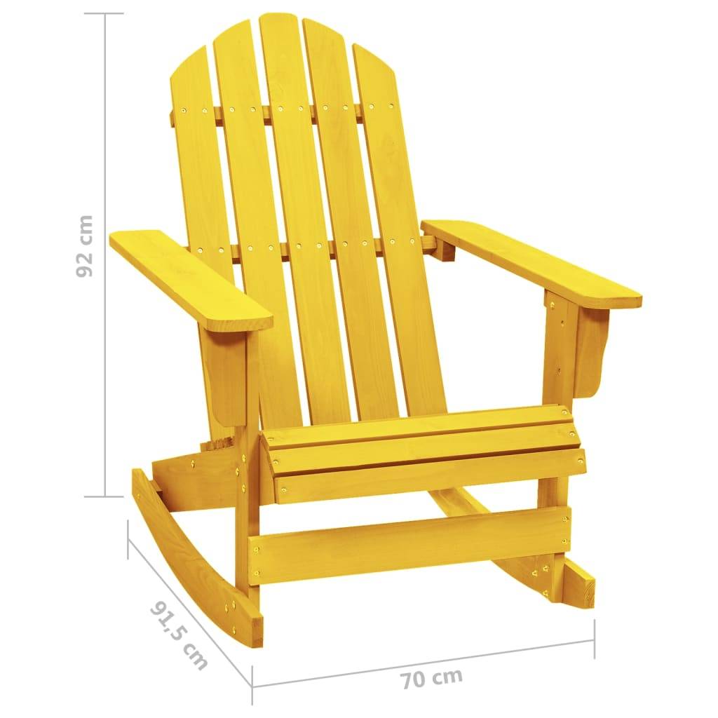 vidaXL Adirondack-Schaukelstuhl Massivholz Tanne Gelb