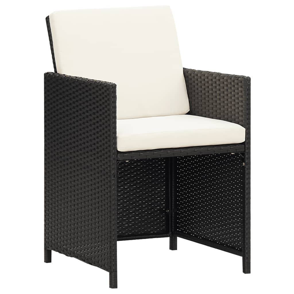 vidaXL Gartenstühle 4 Stk. Poly Rattan Schwarz