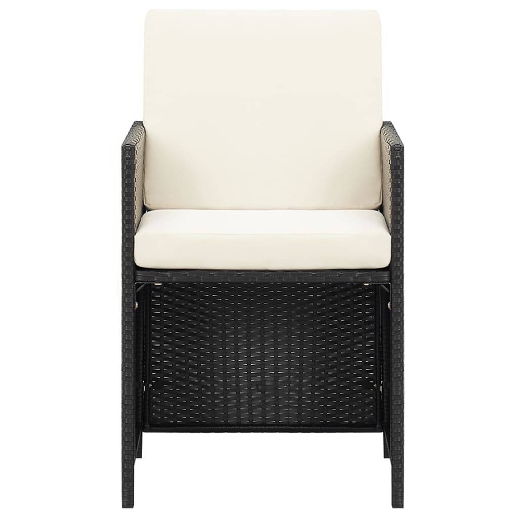 vidaXL Gartenstühle 4 Stk. Poly Rattan Schwarz