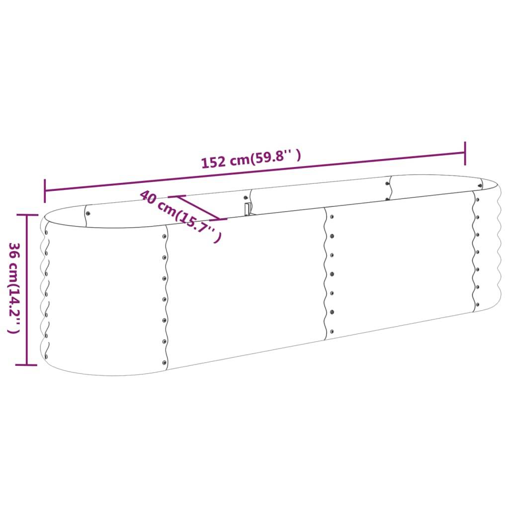 vidaXL Hochbeet Pulverbeschichteter Stahl 152x40x36 cm Braun