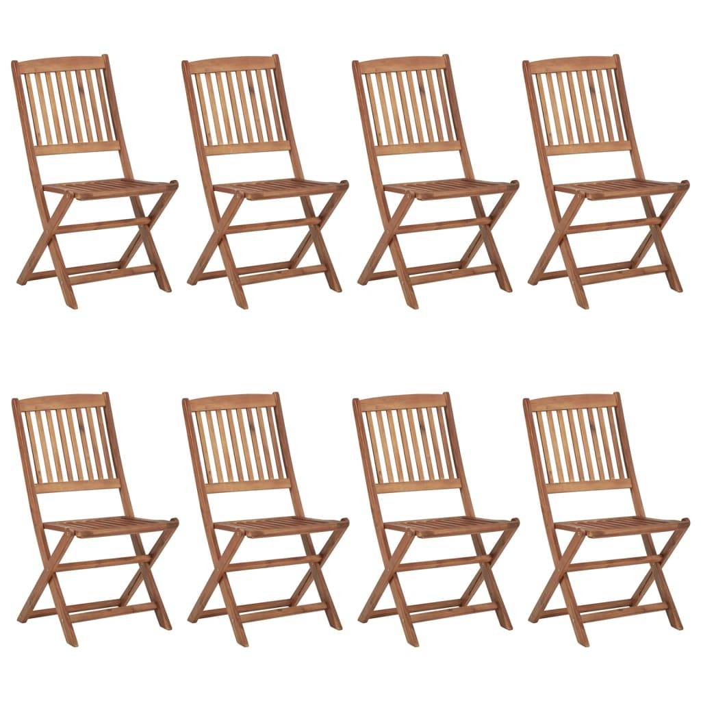 vidaXL Klappbare Gartenstühle 8 Stk. Massivholz Akazie