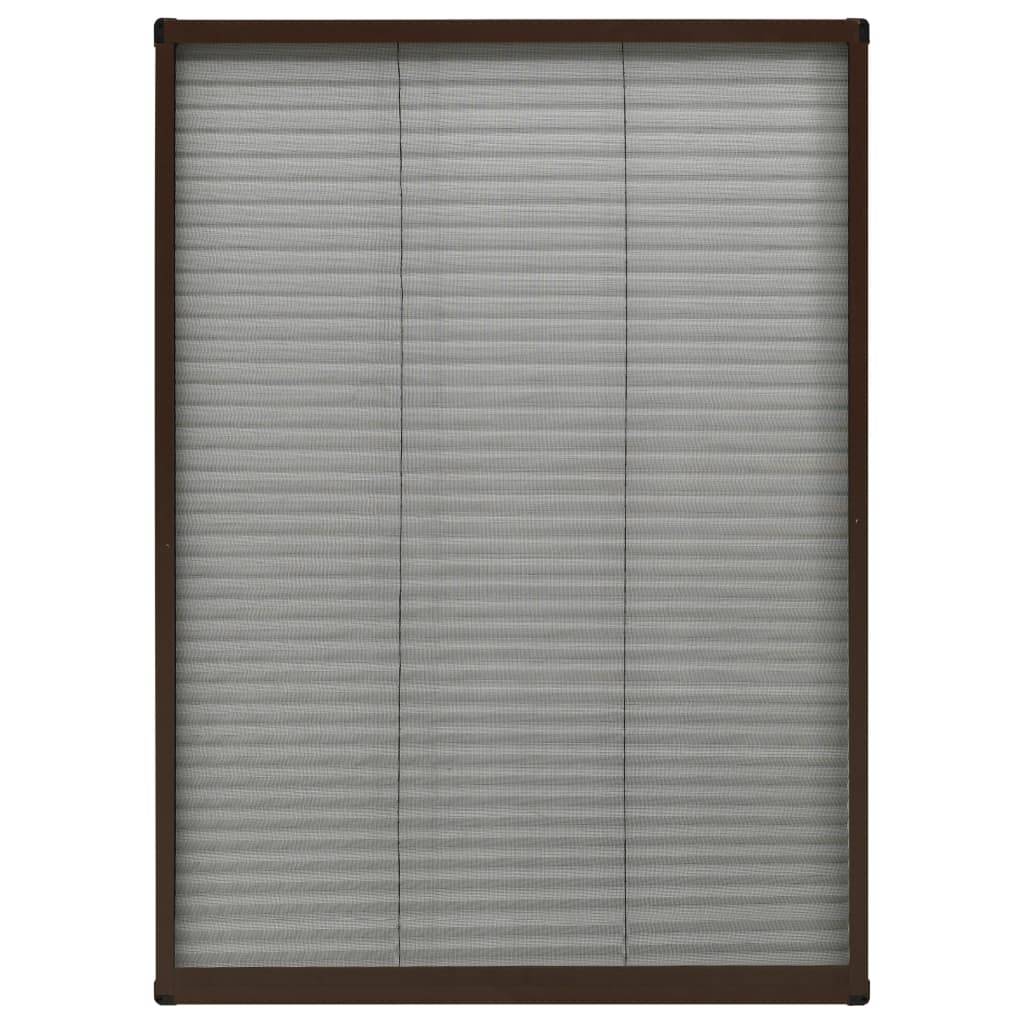 vidaXL Insektenschutz-Plissee für Fenster Aluminium Braun 80x120 cm