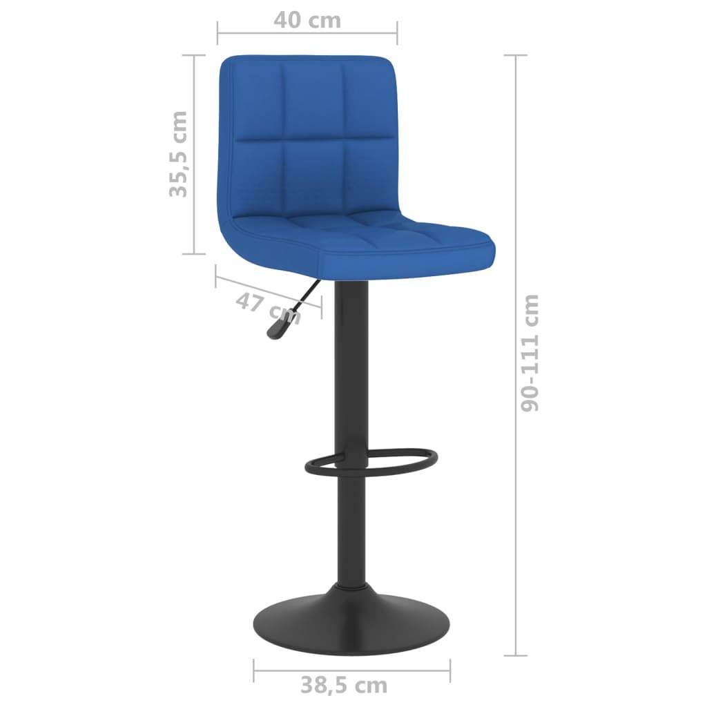 vidaXL Barhocker 2 Stk. Blau Stoff