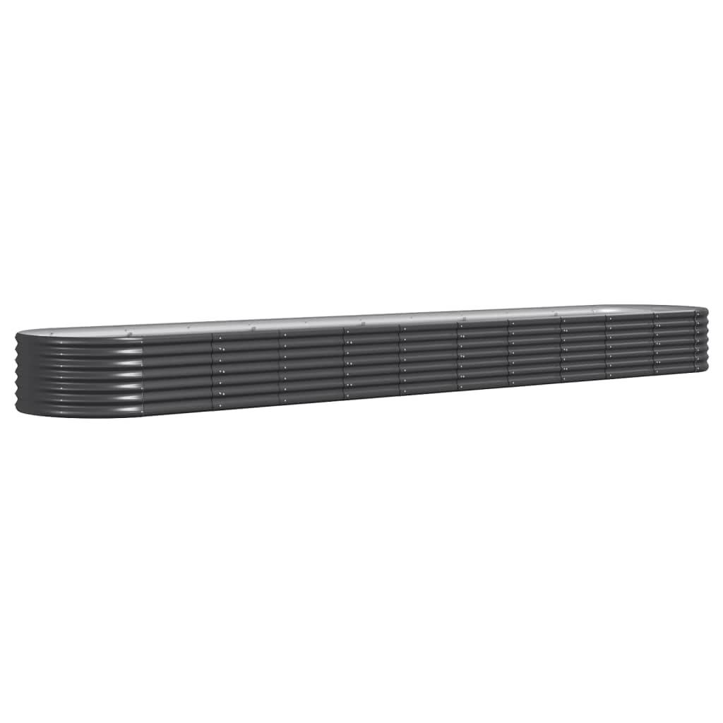 vidaXL Hochbeet Pulverbeschichteter Stahl 440x80x36 cm Anthrazit