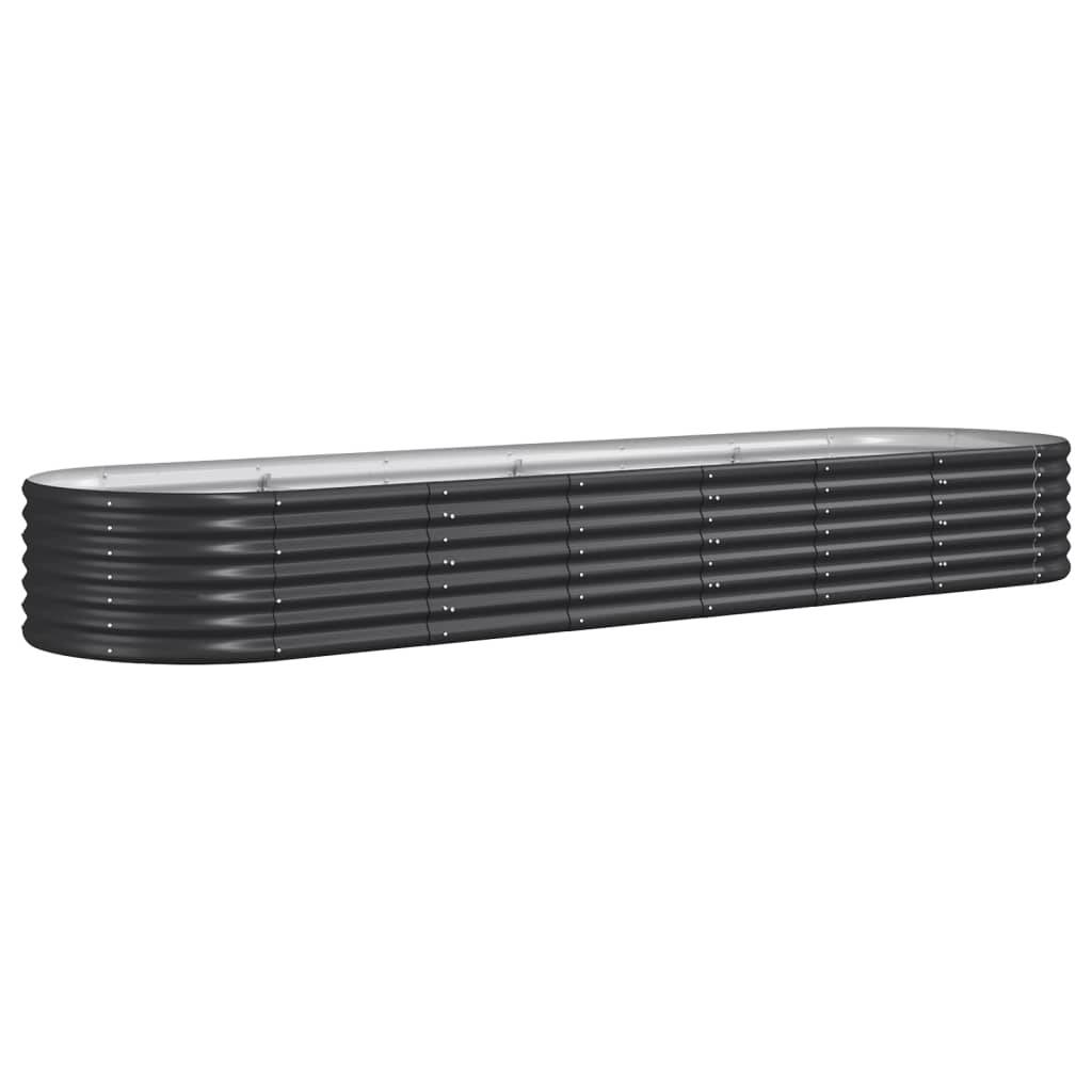 vidaXL Hochbeet Pulverbeschichteter Stahl 296x80x36 cm Anthrazit