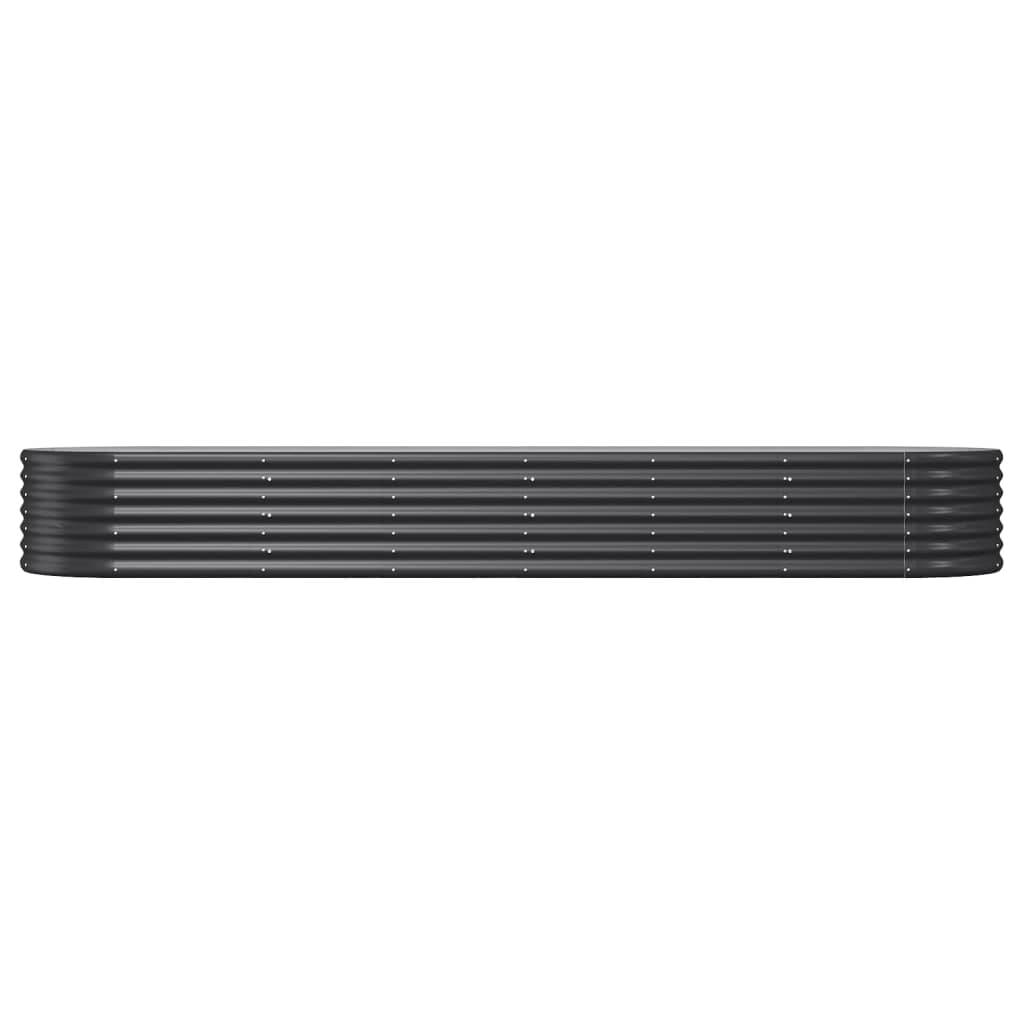 vidaXL Hochbeet Pulverbeschichteter Stahl 296x80x36 cm Anthrazit