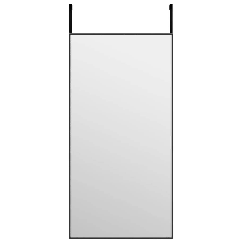 vidaXL Türspiegel Schwarz 40x80 cm Glas und Aluminium