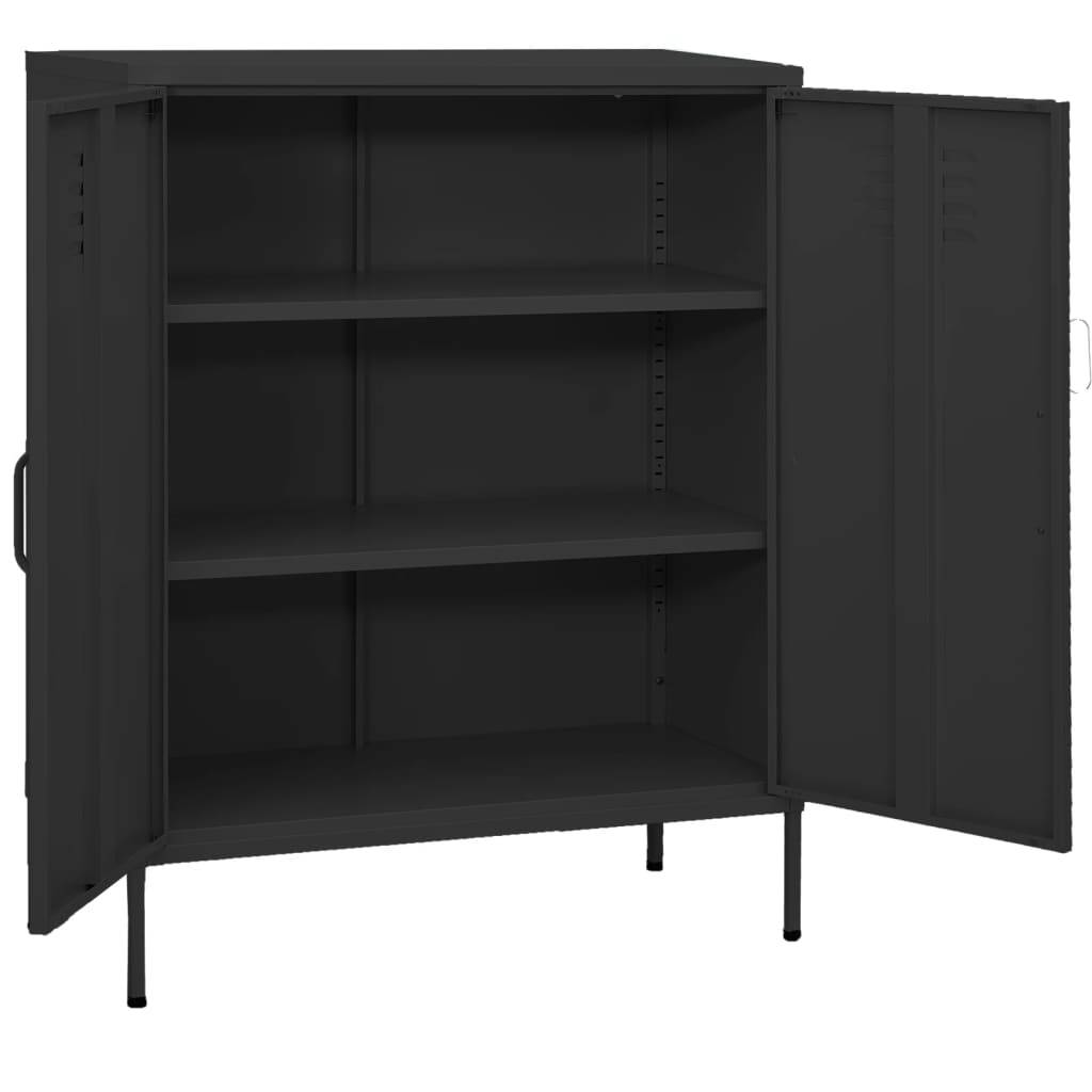 vidaXL Lagerschrank Anthrazit 80x35x101,5 cm Stahl
