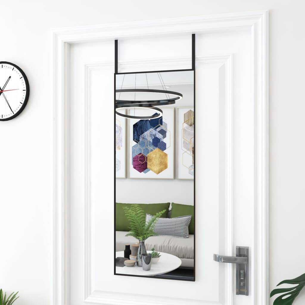 vidaXL Türspiegel Schwarz 40x100 cm Glas und Aluminium