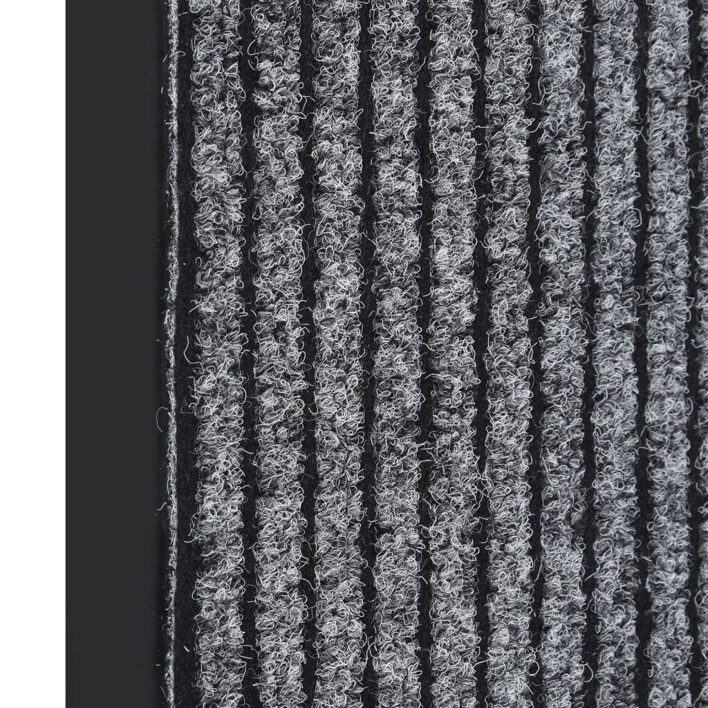 vidaXL Fußmatte Gestreift Grau 60x80 cm