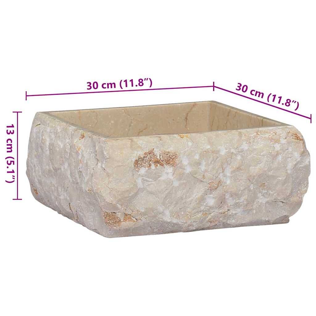 vidaXL Waschbecken Creme 30x30x13 cm Marmor