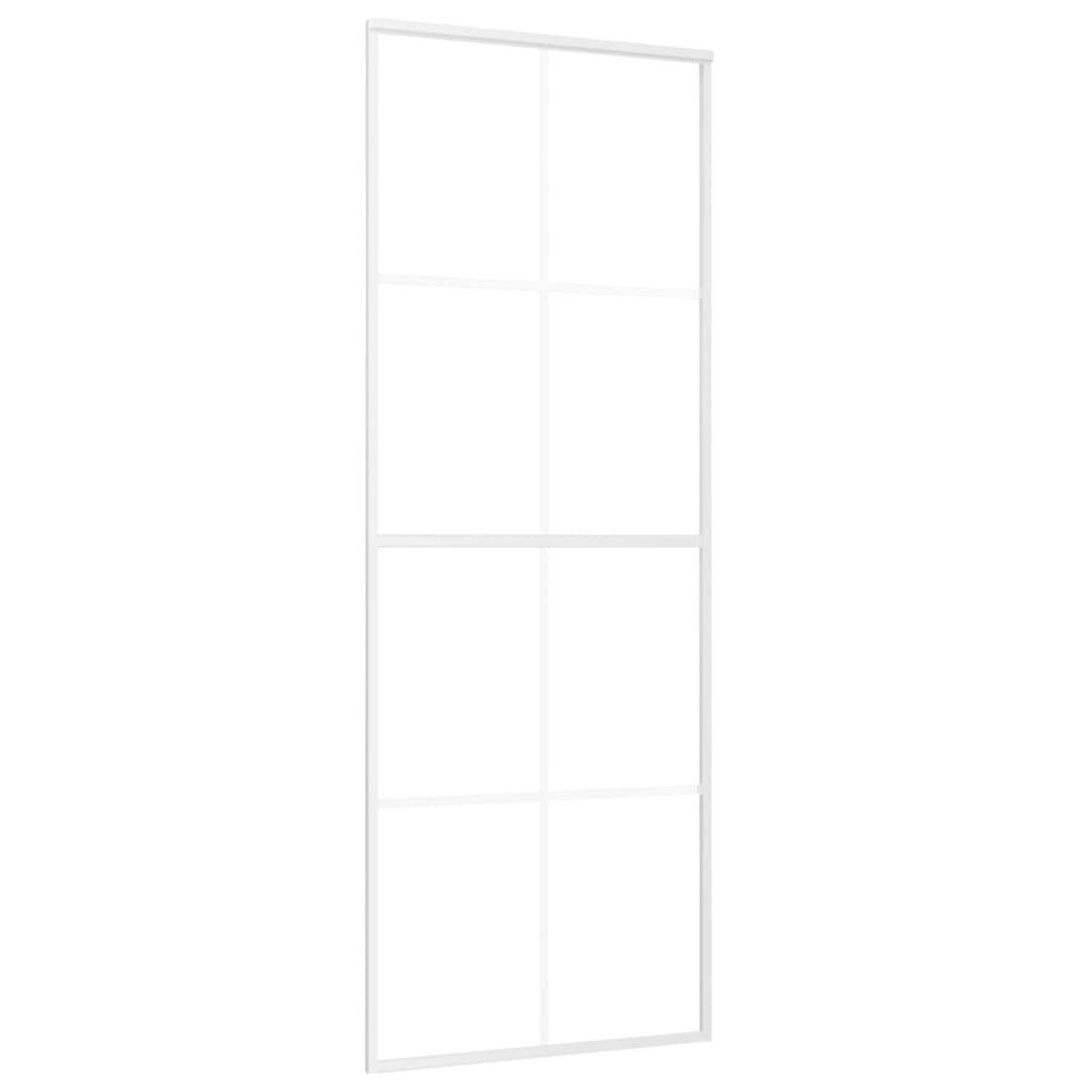 vidaXL Schiebetür ESG-Glas und Aluminium 76x205 cm Schwarz