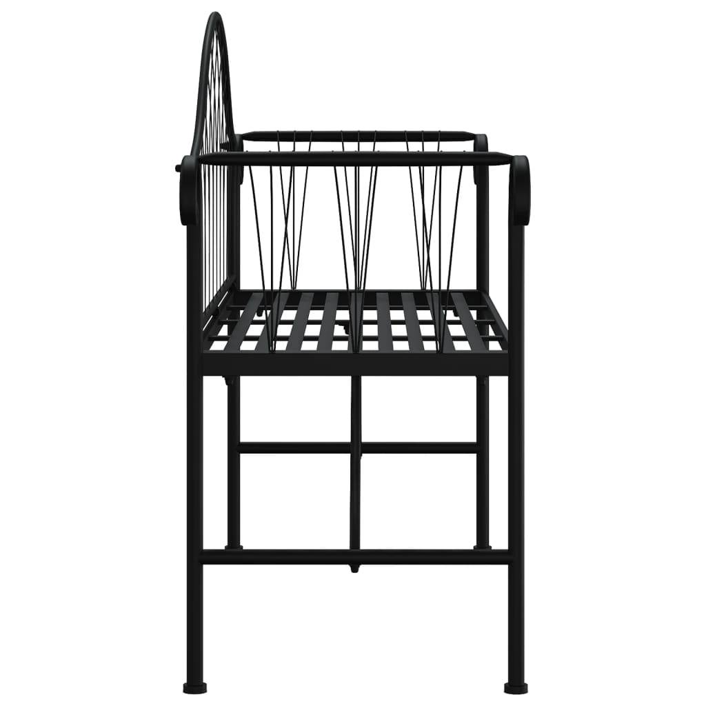 vidaXL 2-Sitzer-Gartenbank 128 cm Schwarz Stahl