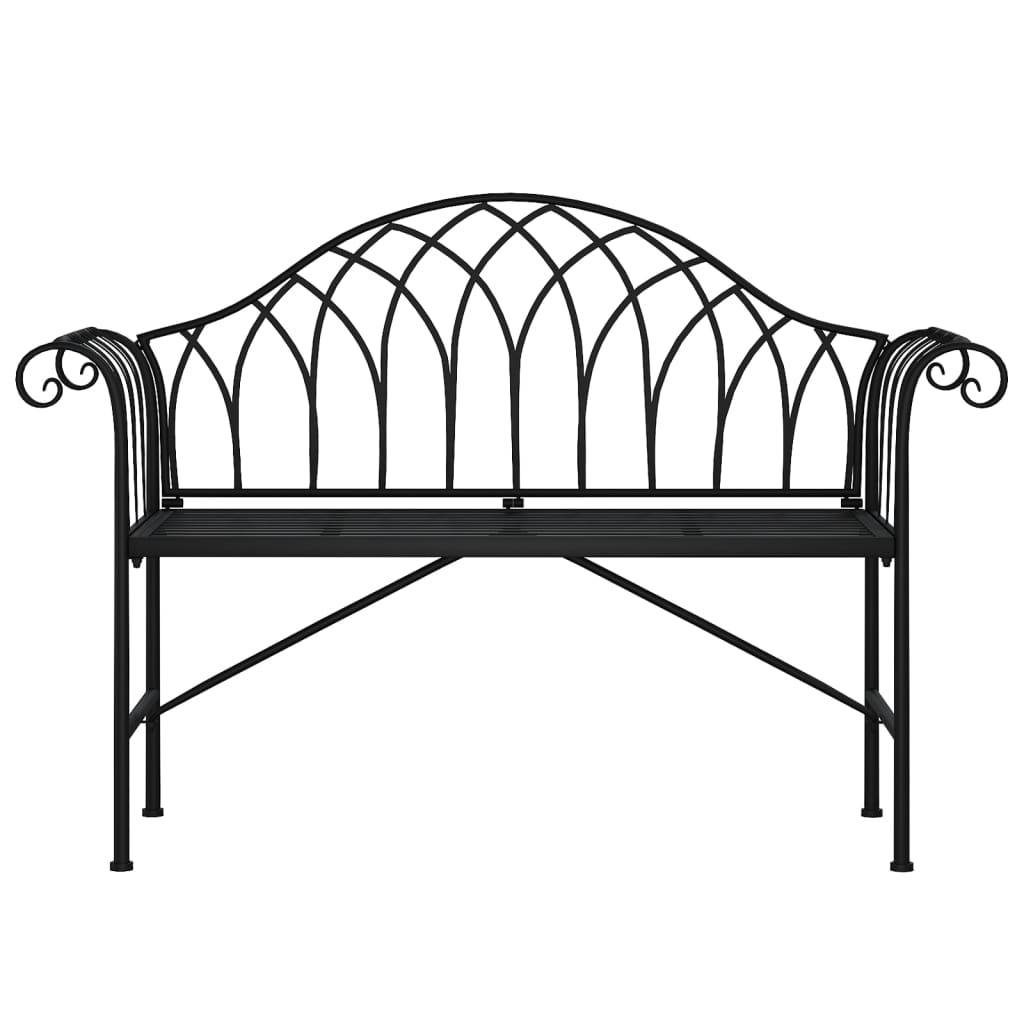vidaXL 2-Sitzer-Gartenbank 128 cm Schwarz Stahl