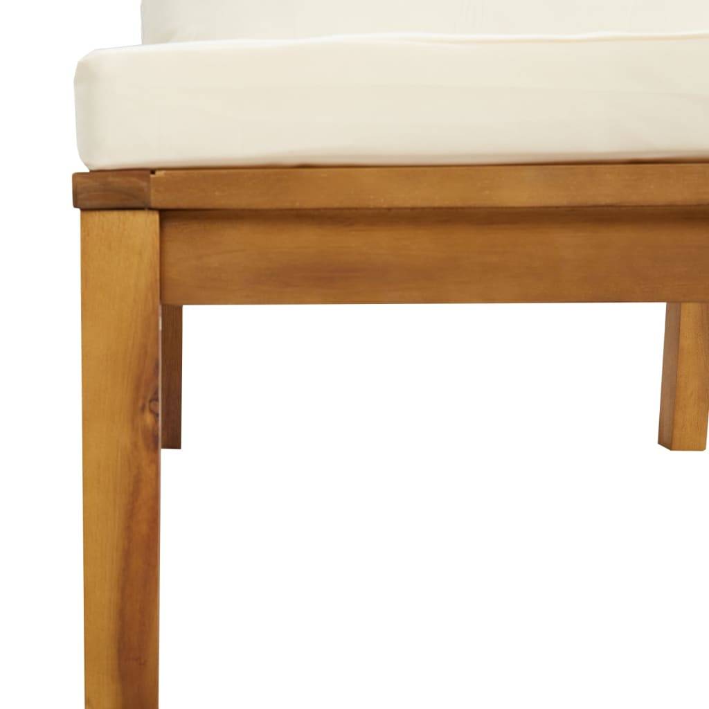 vidaXL 2-Sitzer-Gartensofa mit Creme Kissen Massivholz Akazie