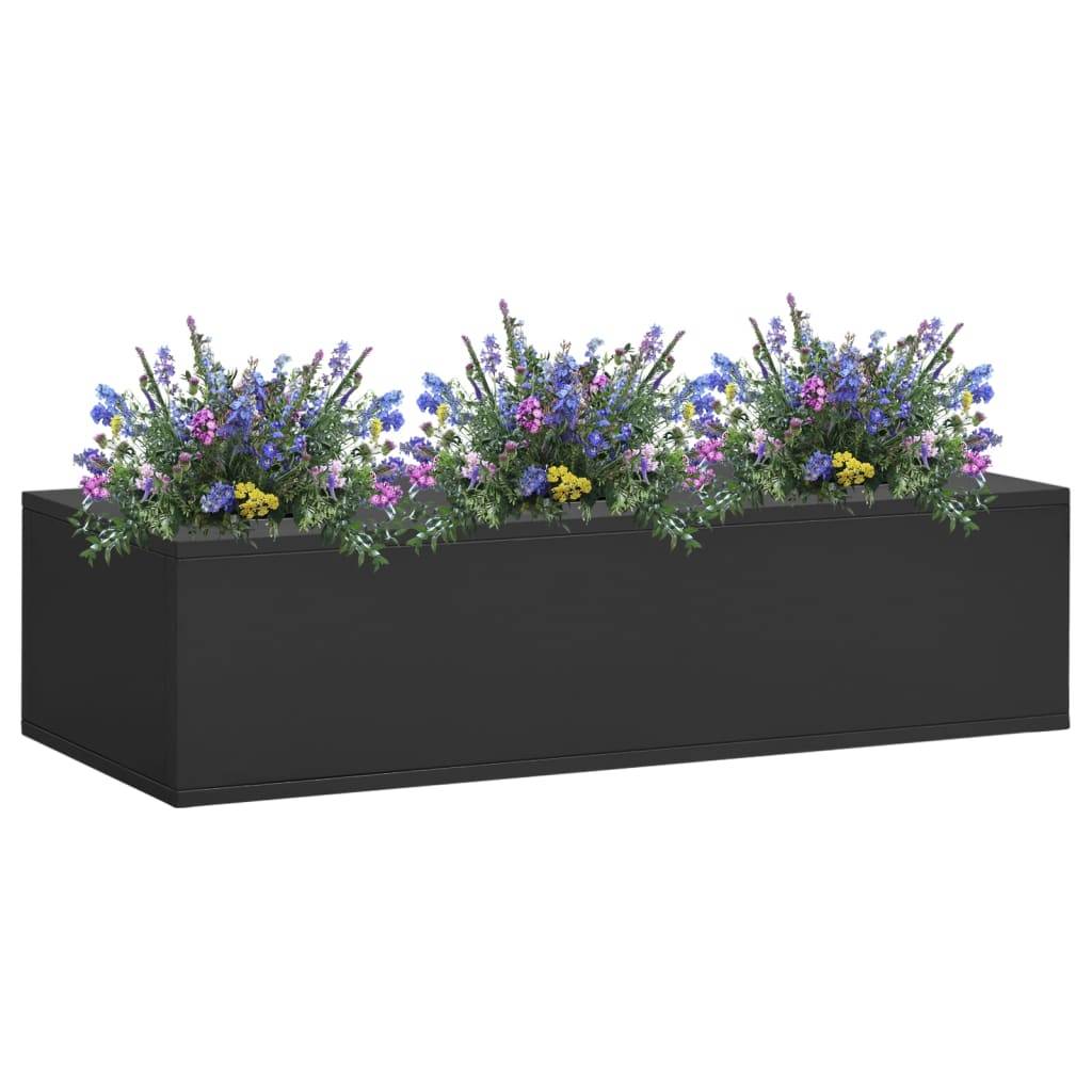 vidaXL Büro-Blumenkasten Anthrazit 90x40x23 cm Stahl