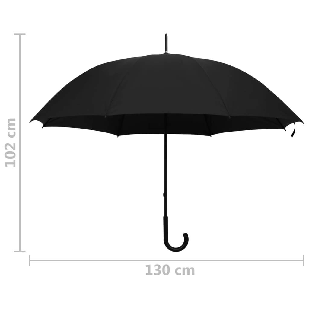 vidaXL Regenschirm Schwarz 130 cm
