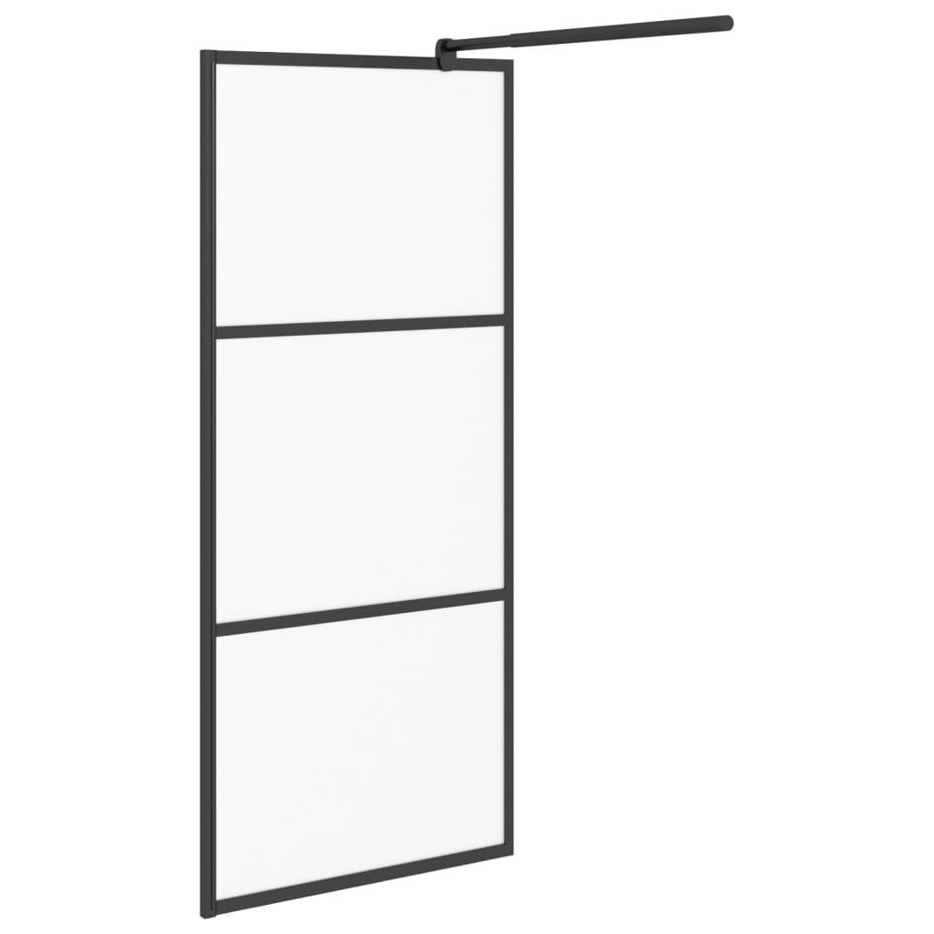vidaXL Duschwand für Walk-In Dusche 80x195 cm ESG Mattiert Schwarz