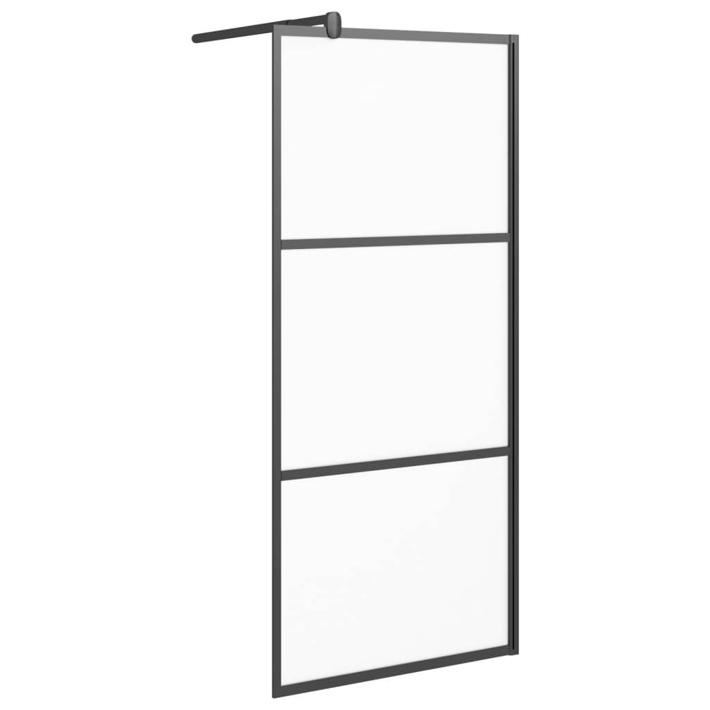 vidaXL Duschwand für Walk-In Dusche 80x195 cm ESG Mattiert Schwarz
