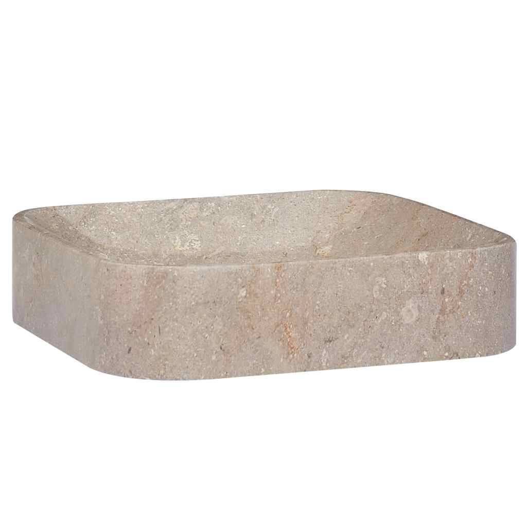 vidaXL Waschbecken Grau 40x40x10 cm Marmor