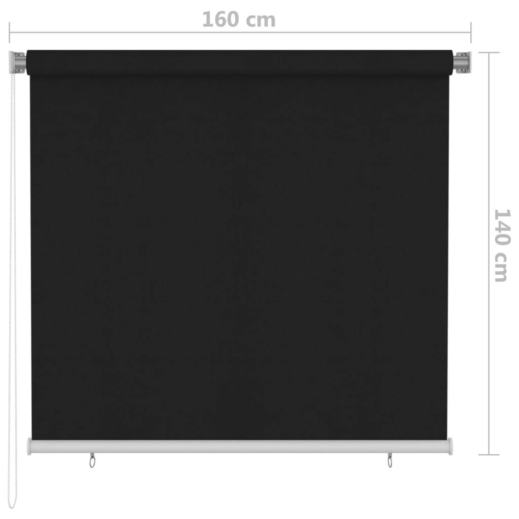vidaXL Außenrollo 160x140 cm Schwarz