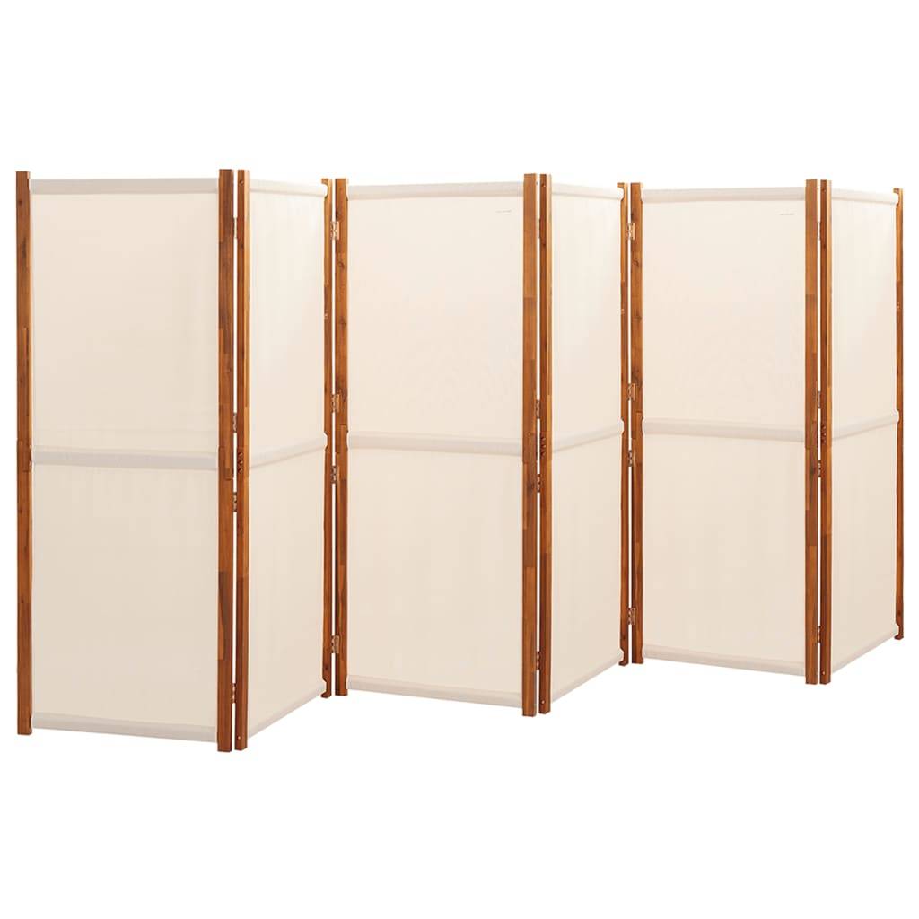 vidaXL 6-tlg. Raumteiler Cremeweiß 420x180 cm