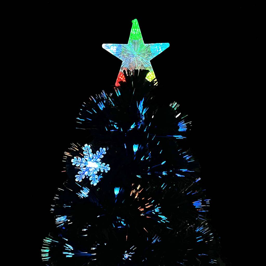 vidaXL Weihnachtsbaum mit LED-Schneeflocken Schwarz 240 cm Fiberoptik