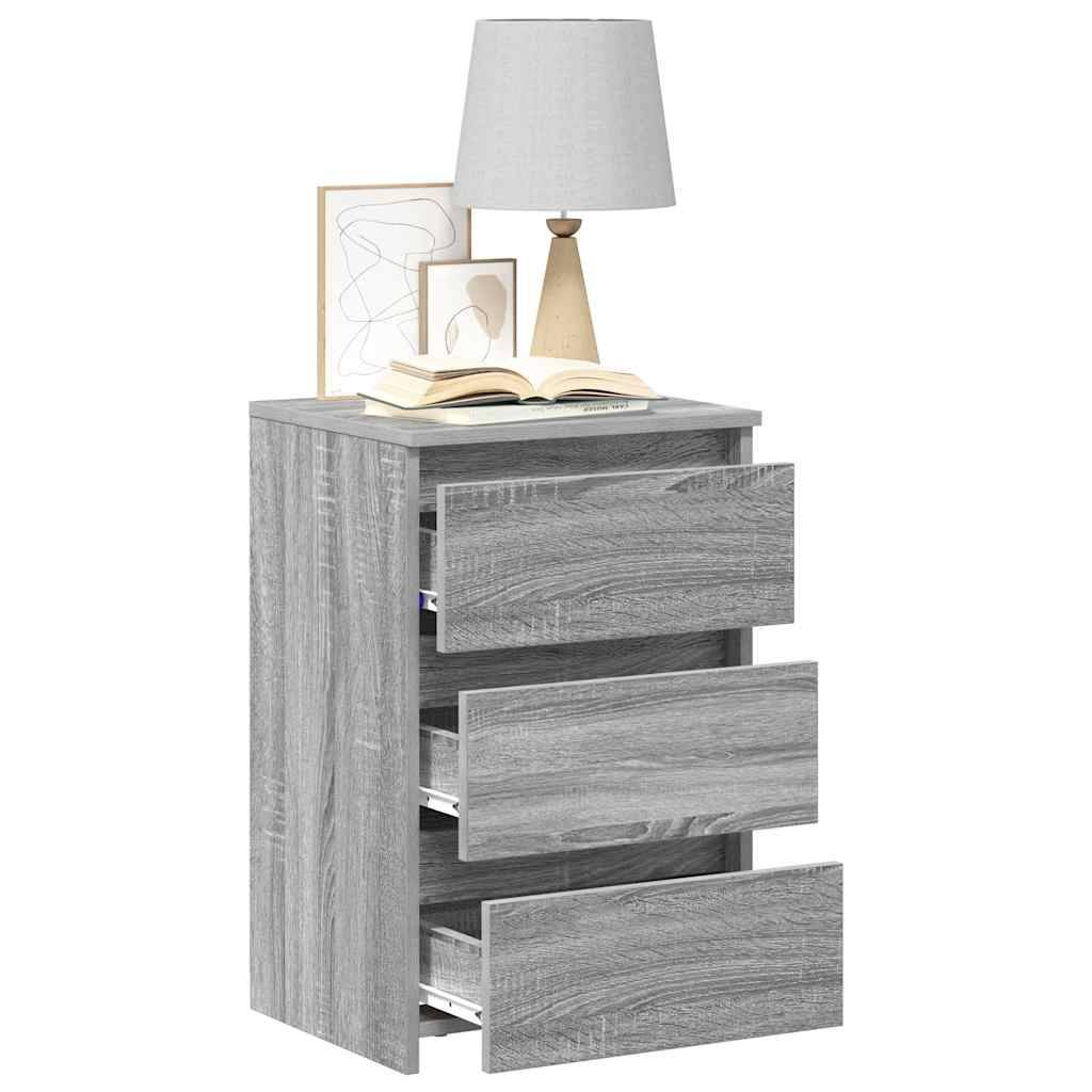 vidaXL Nachttische 2 Stk. Grau Sonoma 40x35x62,5 cm Holzwerkstoff
