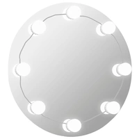 vidaXL Wandspiegel mit LED-Beleuchtung Rund Glas vidaXL Wandspiegel mit LED-Beleuchtung Rund Glas