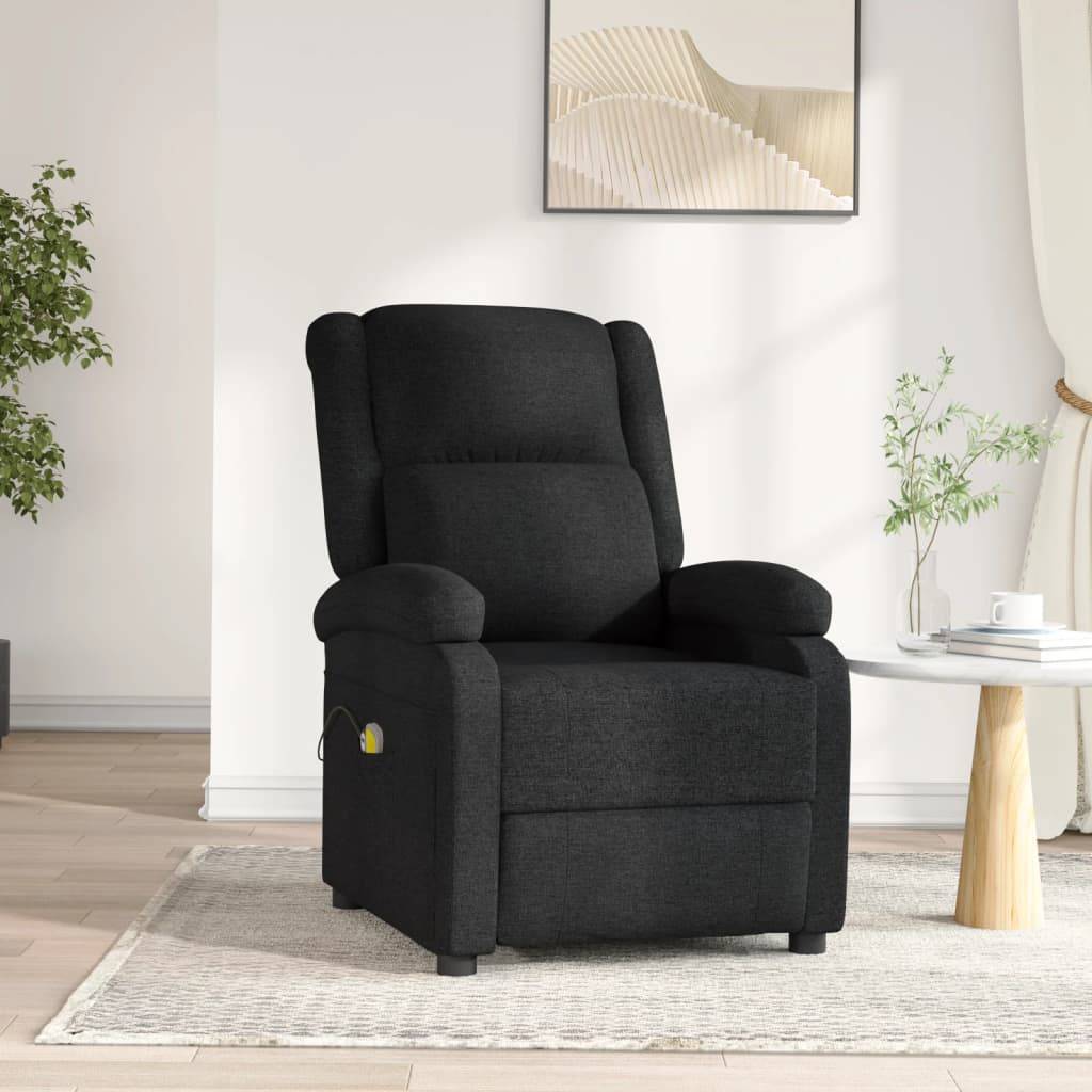 vidaXL Massagesessel Elektrisch Schwarz Stoff